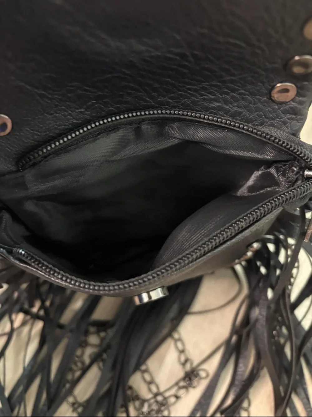 💀 Rockstar Rebel Black Fringe Skull Crossbody Bag Excellent Condition! Festival